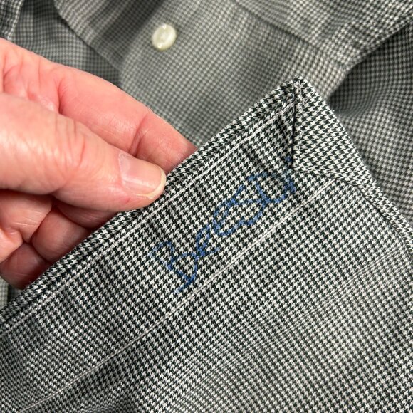 Ralph Lauren Blake Button Down Shirt Size Large Cotton Brown Pony Houndstooth - Picture 9 of 11